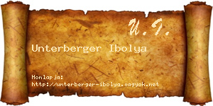 Unterberger Ibolya névjegykártya